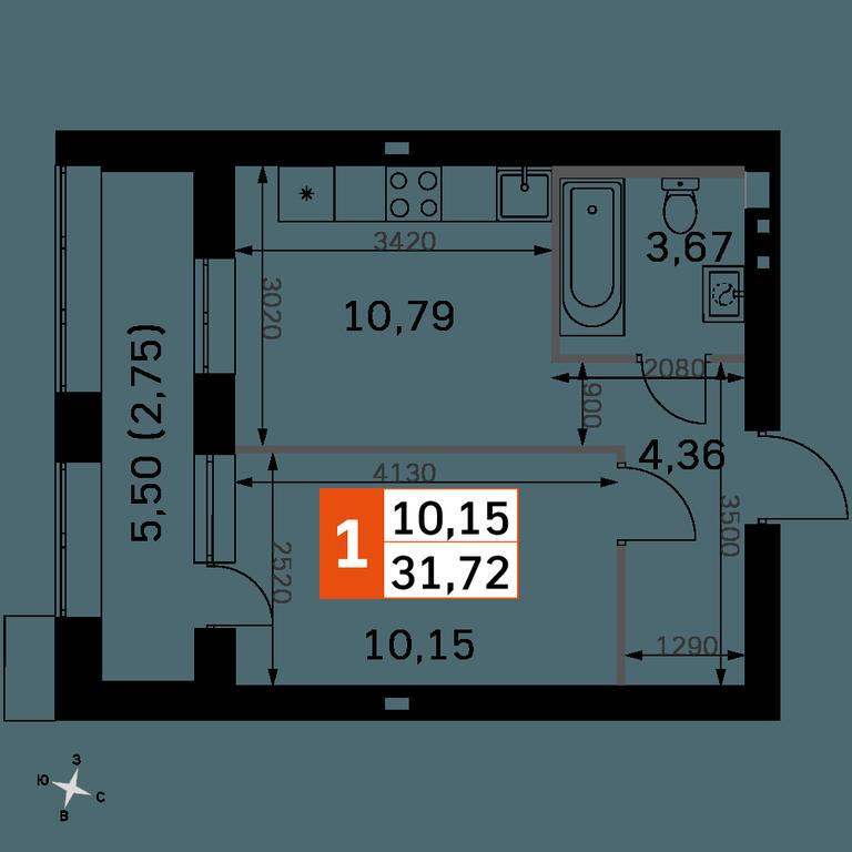 1-BD Apartment Sale, 31.72 sq. m. at Zhavoronki Club, zhiloy kompleks Akkord Smart-kvartal, Mitkino Village, Odintsovskiy City District, Moscow Region, Russia #2 1-BD Apartment Sale, 31.72 sq. m. at Zhavoronki Club, zhiloy kompleks Akkord Smart-kvartal, Mitkino Village, Odintsovskiy City District, Moscow Region, Russia #2