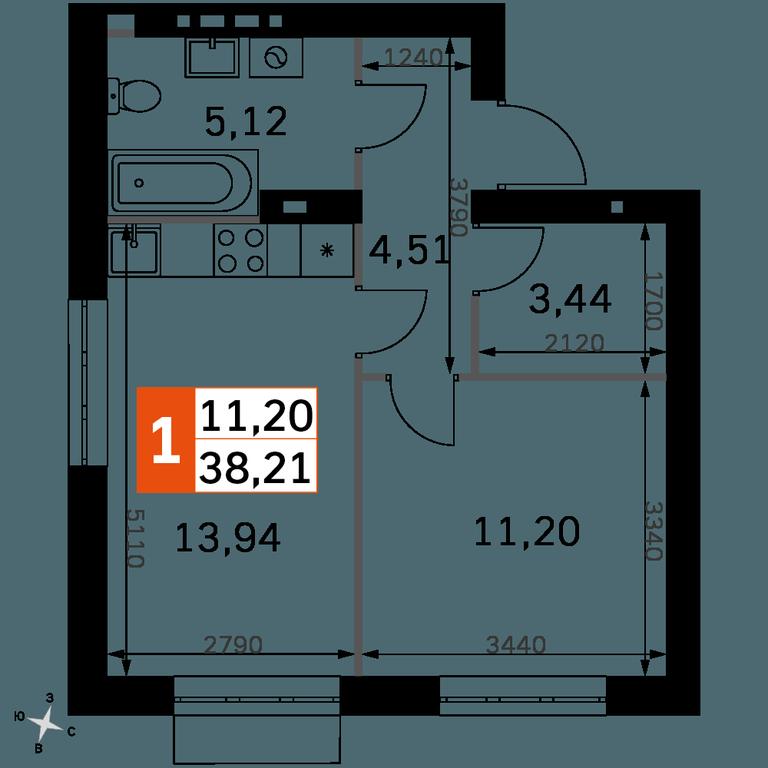 1-BD Apartment Sale, 38.21 sq. m. at Zhavoronki Club, zhiloy kompleks Akkord Smart-kvartal, Mitkino Village, Odintsovskiy City District, Moscow Region, Russia #2 1-BD Apartment Sale, 38.21 sq. m. at Zhavoronki Club, zhiloy kompleks Akkord Smart-kvartal, Mitkino Village, Odintsovskiy City District, Moscow Region, Russia #2