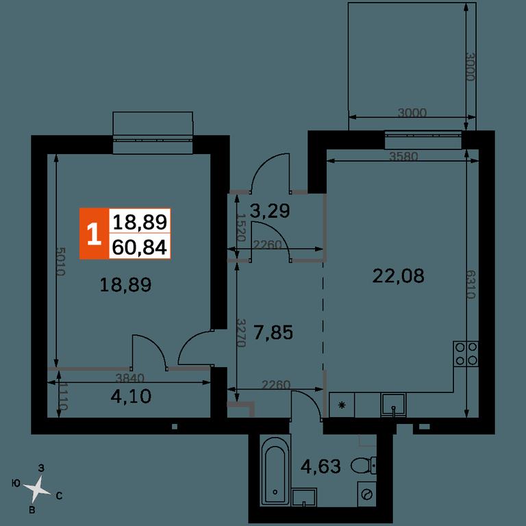 2-BD Apartment Sale, 60.84 sq. m. at Zhavoronki Club, zhiloy kompleks Akkord Smart-kvartal, Mitkino Village, Odintsovskiy City District, Moscow Region, Russia #2 2-BD Apartment Sale, 60.84 sq. m. at Zhavoronki Club, zhiloy kompleks Akkord Smart-kvartal, Mitkino Village, Odintsovskiy City District, Moscow Region, Russia #2