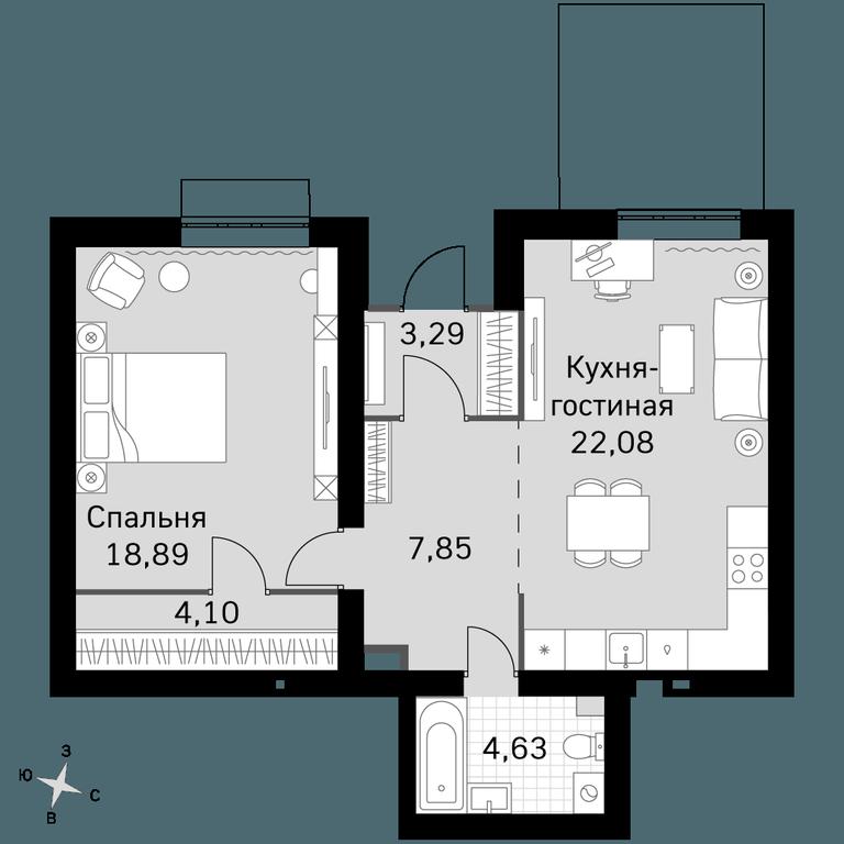 2-BD Apartment Sale, 60.84 sq. m. at Zhavoronki Club, zhiloy kompleks Akkord Smart-kvartal, Mitkino Village, Odintsovskiy City District, Moscow Region, Russia #1 2-BD Apartment Sale, 60.84 sq. m. at Zhavoronki Club, zhiloy kompleks Akkord Smart-kvartal, Mitkino Village, Odintsovskiy City District, Moscow Region, Russia #1