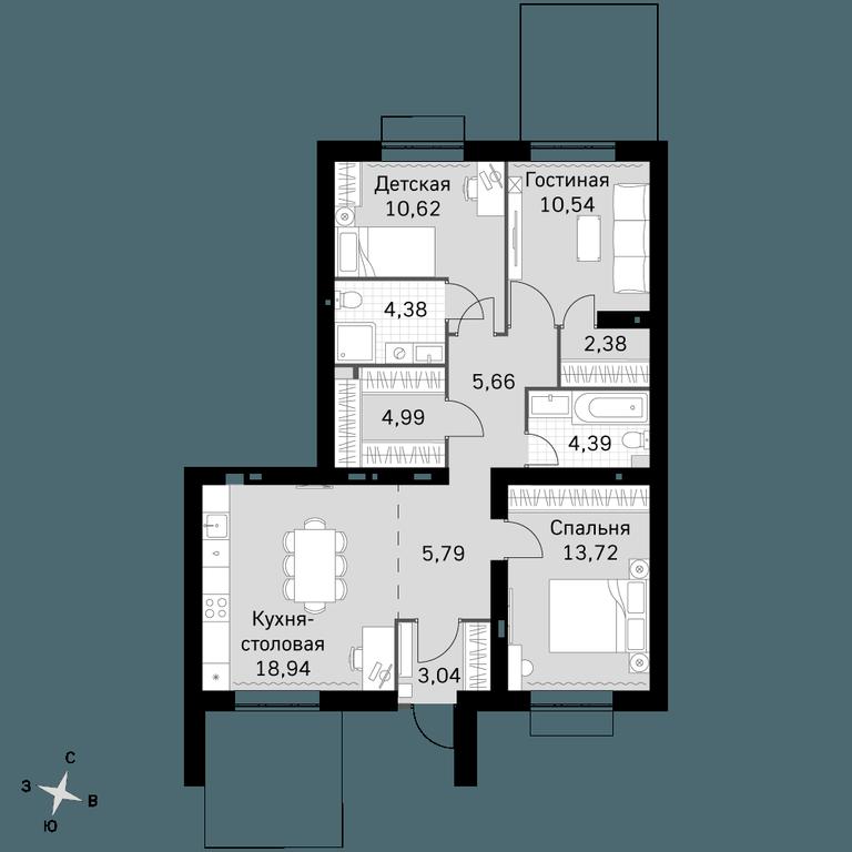 3-BD Apartment Sale, 84.45平方米 at Zhavoronki Club, zhiloy kompleks Akkord Smart-kvartal, Mitkino Village, Odintsovskiy City District, Moscow Region, Russia #1 3-BD Apartment Sale, 84.45平方米 at Zhavoronki Club, zhiloy kompleks Akkord Smart-kvartal, Mitkino Village, Odintsovskiy City District, Moscow Region, Russia #1