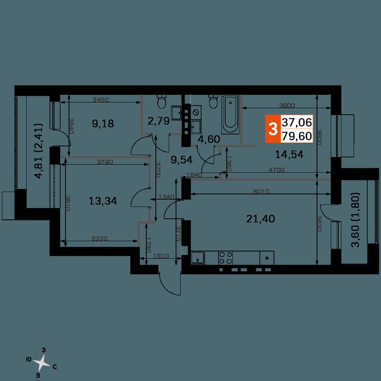 3-BD Apartment Sale, 79.6 sq. m. at Zhavoronki Club, zhiloy kompleks Akkord Smart-kvartal, Mitkino Village, Odintsovskiy City District, Moscow Region, Russia #2 3-BD Apartment Sale, 79.6 sq. m. at Zhavoronki Club, zhiloy kompleks Akkord Smart-kvartal, Mitkino Village, Odintsovskiy City District, Moscow Region, Russia #2