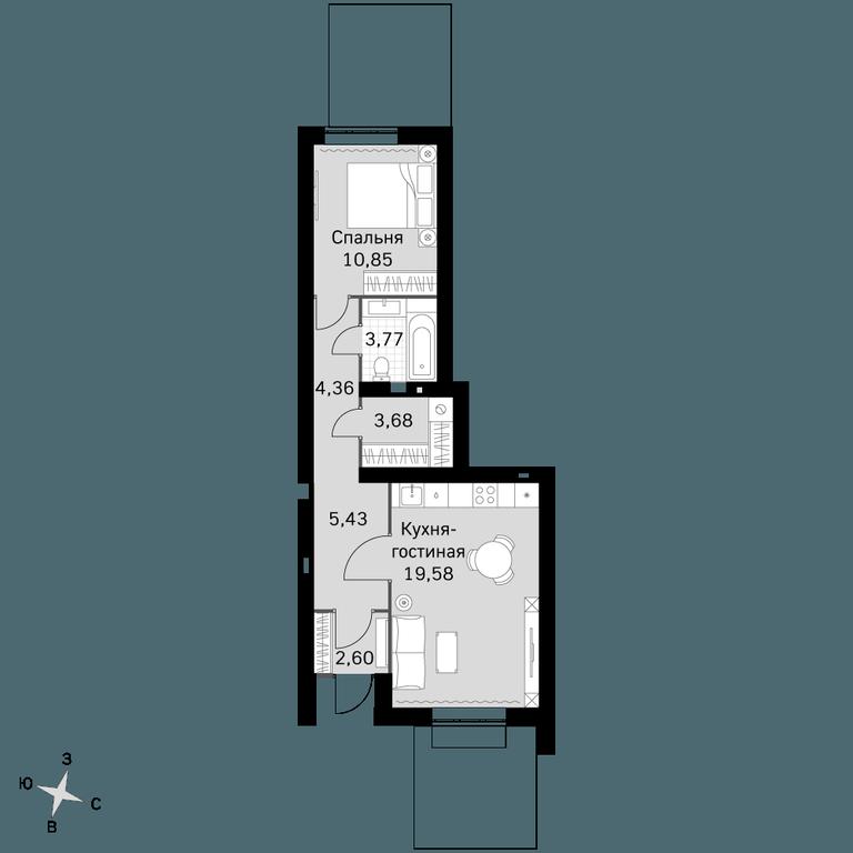 2-BD Apartment Sale, 50.27 sq. m. at Zhavoronki Club, zhiloy kompleks Akkord Smart-kvartal, Mitkino Village, Odintsovskiy City District, Moscow Region, Russia #1 2-BD Apartment Sale, 50.27 sq. m. at Zhavoronki Club, zhiloy kompleks Akkord Smart-kvartal, Mitkino Village, Odintsovskiy City District, Moscow Region, Russia #1