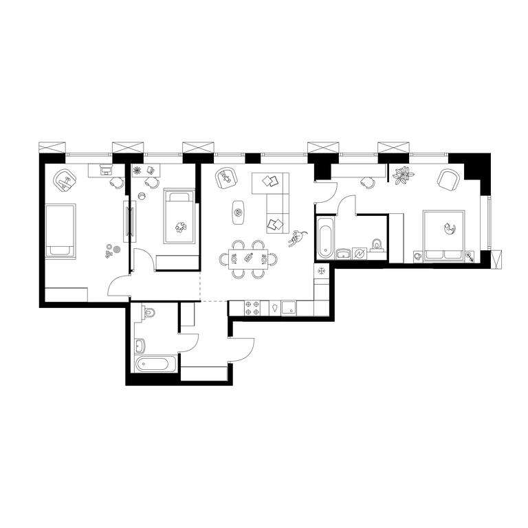 3-BD Apartment Sale, 88.4 sq. m. at Plehanova 11, Plekhanova Street, 13с6, Moscow, Russia #1