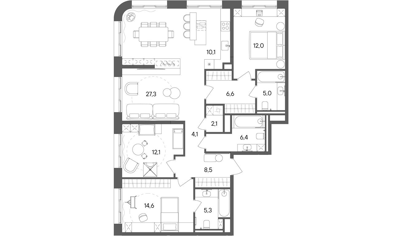 3-BD Apartment Sale, 114.1 sq. m. at Sokolniki (Sokolniki), Gastello Street, Moscow, Russia #1 3-BD Apartment Sale, 114.1 sq. m. at Sokolniki (Sokolniki), Gastello Street, Moscow, Russia #1