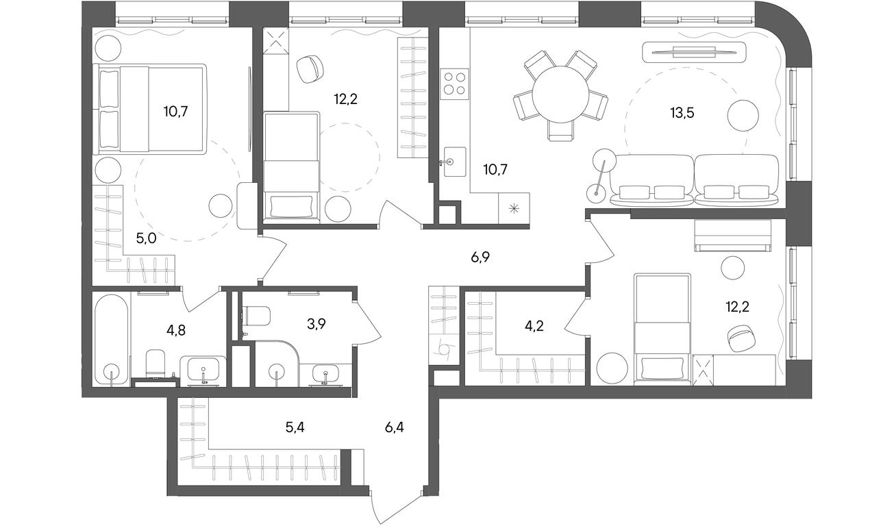 3-BD Apartment Sale, 95.9 sq. m. at Sokolniki (Sokolniki), Gastello Street, Moscow, Russia #1 3-BD Apartment Sale, 95.9 sq. m. at Sokolniki (Sokolniki), Gastello Street, Moscow, Russia #1