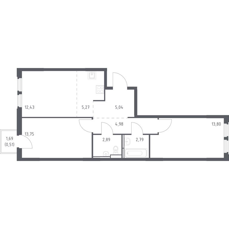 1-BD Apartment Sale, 61.46 sq. m. at Kosmicheskiy kvartal, M.K. Tikhonravova Street, Yubileyniy Microdistrict, Korolyov, Moscow Region, Russia #1 1-BD Apartment Sale, 61.46 sq. m. at Kosmicheskiy kvartal, M.K. Tikhonravova Street, Yubileyniy Microdistrict, Korolyov, Moscow Region, Russia #1