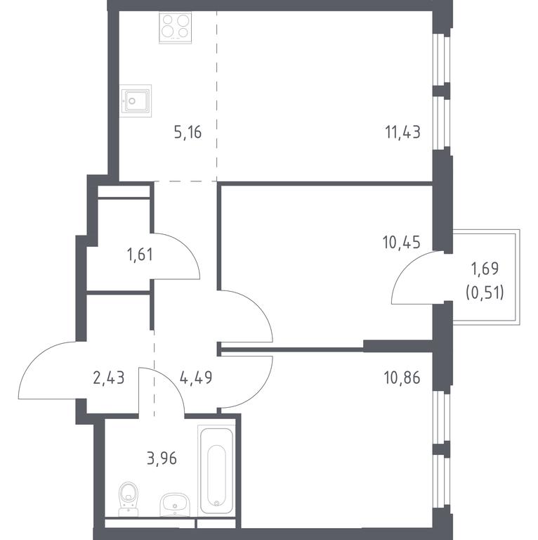 1-BD Apartment Sale, 50.9平方米 at Kosmicheskiy kvartal, M.K. Tikhonravova Street, Yubileyniy Microdistrict, Korolyov, Moscow Region, Russia #1 1-BD Apartment Sale, 50.9平方米 at Kosmicheskiy kvartal, M.K. Tikhonravova Street, Yubileyniy Microdistrict, Korolyov, Moscow Region, Russia #1