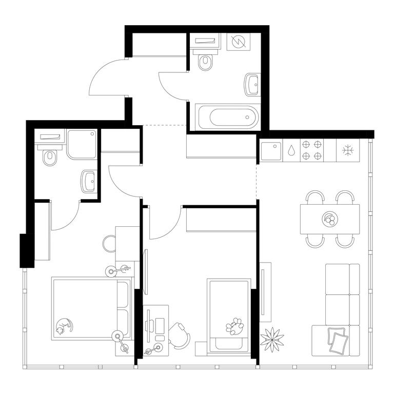 2-BD Apartment Sale, 53.7 sq. m. at Businovskiy Park, Izhorskaya Street, 6с5, Moscow, Russia #1