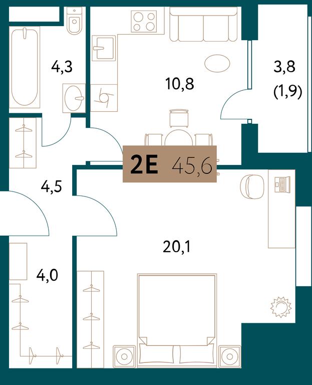 Продажа 1-комн. квартиры, 45,6 м² в ЖК «Настоящее», Винницкая улица, 8к2, Москва, Россия #2 Продажа 1-комн. квартиры, 45,6 м² в ЖК «Настоящее», Винницкая улица, 8к2, Москва, Россия #2