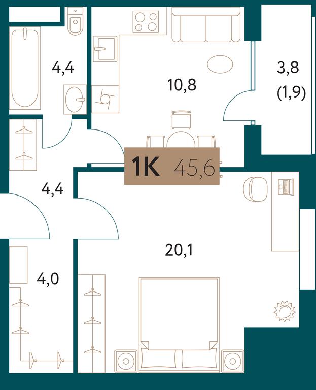Продажа 1-комн. квартиры, 45,6 м² в ЖК «Настоящее», Винницкая улица, 8к2, Москва, Россия #1 Продажа 1-комн. квартиры, 45,6 м² в ЖК «Настоящее», Винницкая улица, 8к2, Москва, Россия #1