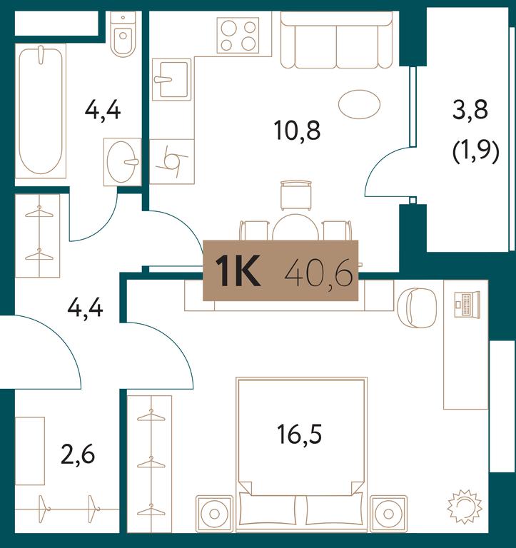 Продажа квартиры, 40,5 м² в ЖК «Настоящее», Винницкая улица, 8к2, Москва, Россия #1 Продажа квартиры, 40,5 м² в ЖК «Настоящее», Винницкая улица, 8к2, Москва, Россия #1