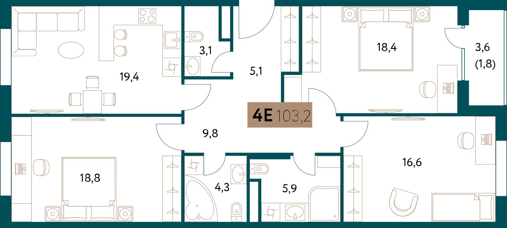 Продажа 3-комн. квартиры, 103,2 м² в ЖК «Настоящее», Винницкая улица, 8к2, Москва, Россия #2 Продажа 3-комн. квартиры, 103,2 м² в ЖК «Настоящее», Винницкая улица, 8к2, Москва, Россия #2