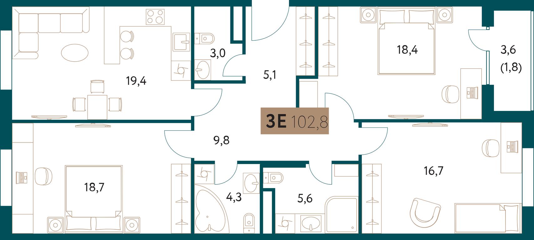 Продажа 3-комн. квартиры, 103,2 м² в ЖК «Настоящее», Винницкая улица, 8к2, Москва, Россия #1 Продажа 3-комн. квартиры, 103,2 м² в ЖК «Настоящее», Винницкая улица, 8к2, Москва, Россия #1