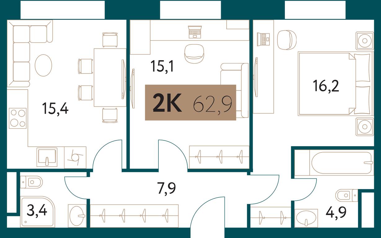 Продажа 2-комн. квартиры, 63 м² в ЖК «Настоящее», Винницкая улица, 8к3, Москва, Россия #1 Продажа 2-комн. квартиры, 63 м² в ЖК «Настоящее», Винницкая улица, 8к3, Москва, Россия #1