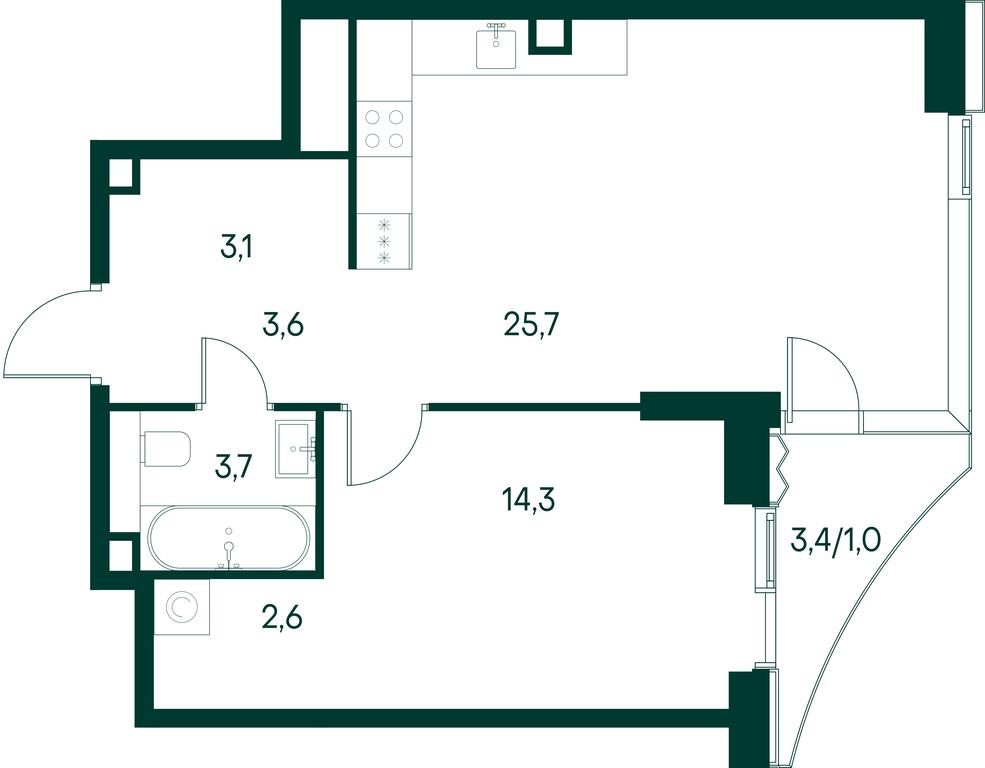 1-BD Apartment Sale, 53.9 sq. m. at Primavera, Volokolamskoye Highway, вл67, Moscow, Russia #1 1-BD Apartment Sale, 53.9 sq. m. at Primavera, Volokolamskoye Highway, вл67, Moscow, Russia #1