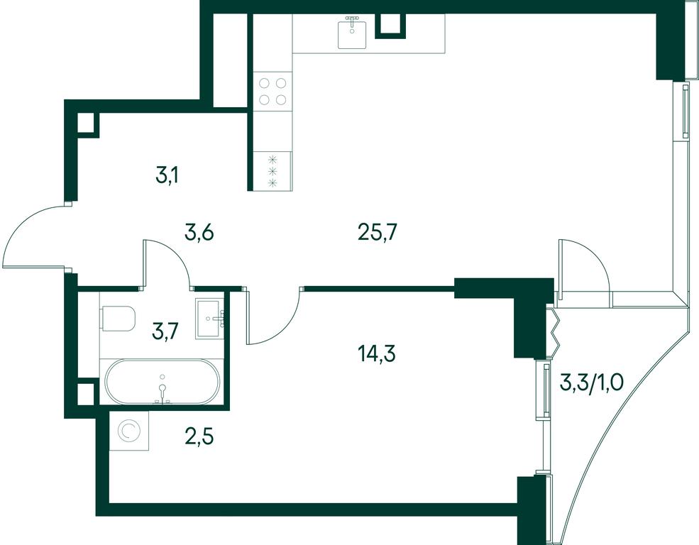 1-BD Apartment Sale, 53.9 sq. m. at Primavera, Volokolamskoye Highway, вл67, Moscow, Russia #2 1-BD Apartment Sale, 53.9 sq. m. at Primavera, Volokolamskoye Highway, вл67, Moscow, Russia #2