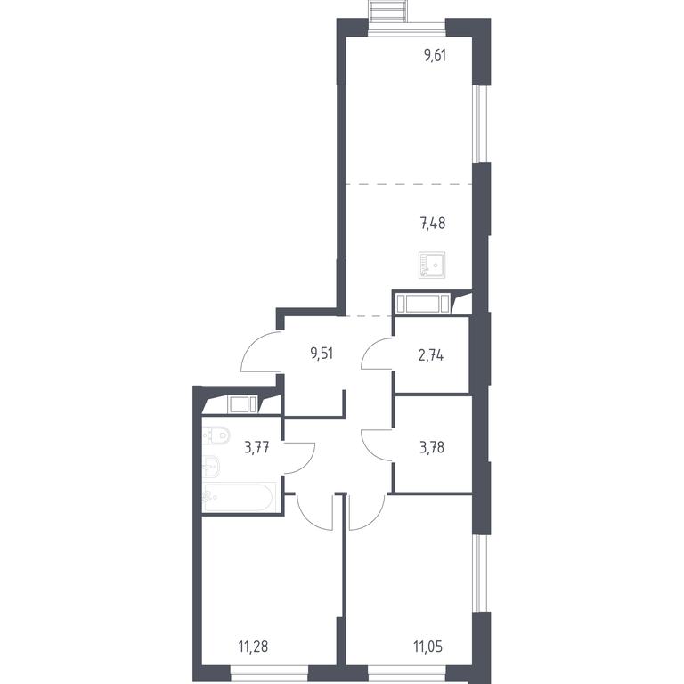 1-BD Apartment Sale, 59 sq. m. at Novoe Vnukovo, kvartal № 38, Kokoshkino Settlement, Moscow, Russia #1 1-BD Apartment Sale, 59 sq. m. at Novoe Vnukovo, kvartal № 38, Kokoshkino Settlement, Moscow, Russia #1