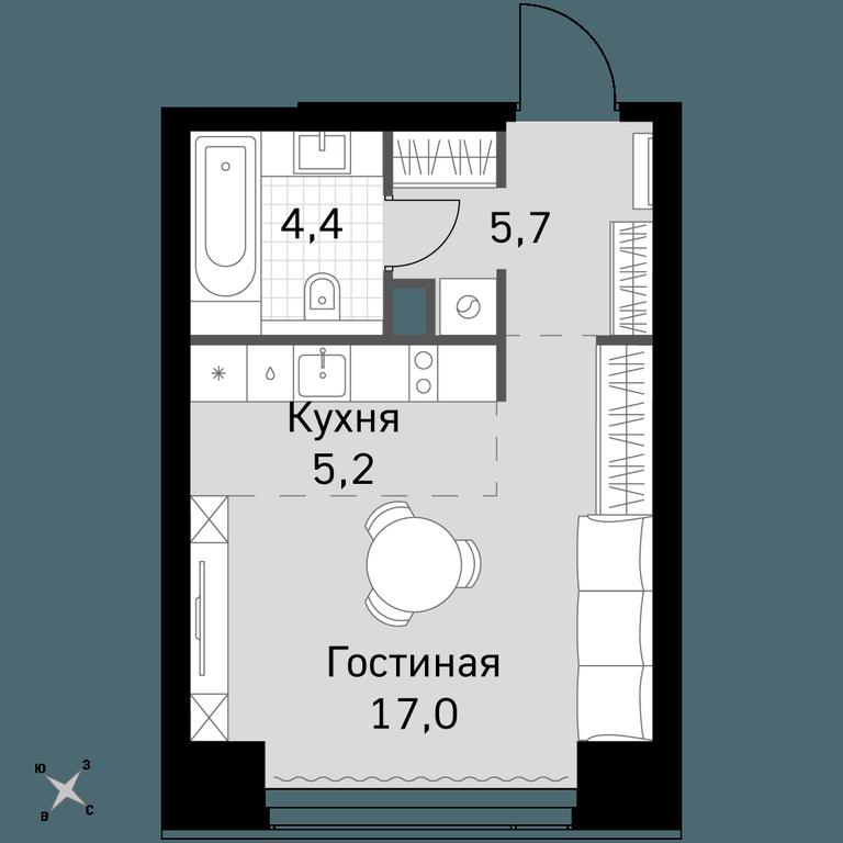 Apartment Sale, 32.3 sq. m. at Amber City, 3rd Khoroshyovsky Drive, 3А, Moscow, Russia #1