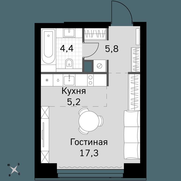 Apartment Sale, 32.7平方米 at Amber City, 3rd Khoroshyovsky Drive, 3А, Moscow, Russia #1 Apartment Sale, 32.7平方米 at Amber City, 3rd Khoroshyovsky Drive, 3А, Moscow, Russia #1