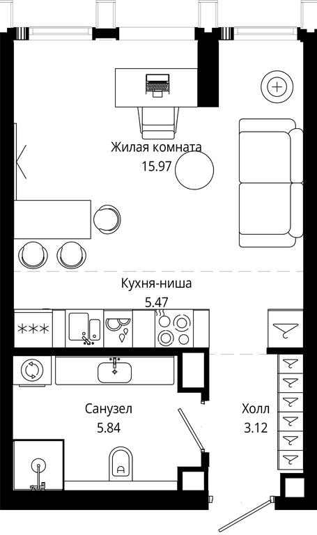 Apartment Sale, 30.4平方米 at Mod, 4th Maryinoy Roschi Street, 12с9, Moscow, Russia #1 Apartment Sale, 30.4平方米 at Mod, 4th Maryinoy Roschi Street, 12с9, Moscow, Russia #1