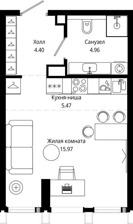 Apartment Sale, 30.79 sq. m. at Mod, 4th Maryinoy Roschi Street, 12с9, Moscow, Russia #1 Apartment Sale, 30.79 sq. m. at Mod, 4th Maryinoy Roschi Street, 12с9, Moscow, Russia #1
