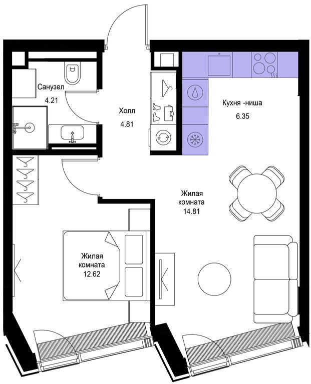 1-BD Apartment Sale, 42.8 sq. m. at Mod, 4th Maryinoy Roschi Street, 12с9, Moscow, Russia #1 1-BD Apartment Sale, 42.8 sq. m. at Mod, 4th Maryinoy Roschi Street, 12с9, Moscow, Russia #1