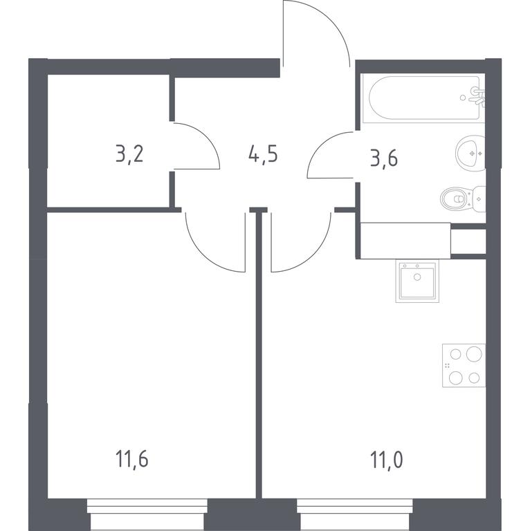 Apartment Sale, 33.9 sq. m. at Eko Bunino, prospekt Kuprina, 34к1, Sosenskoye Settlement, Moscow, Russia #1 Apartment Sale, 33.9 sq. m. at Eko Bunino, prospekt Kuprina, 34к1, Sosenskoye Settlement, Moscow, Russia #1