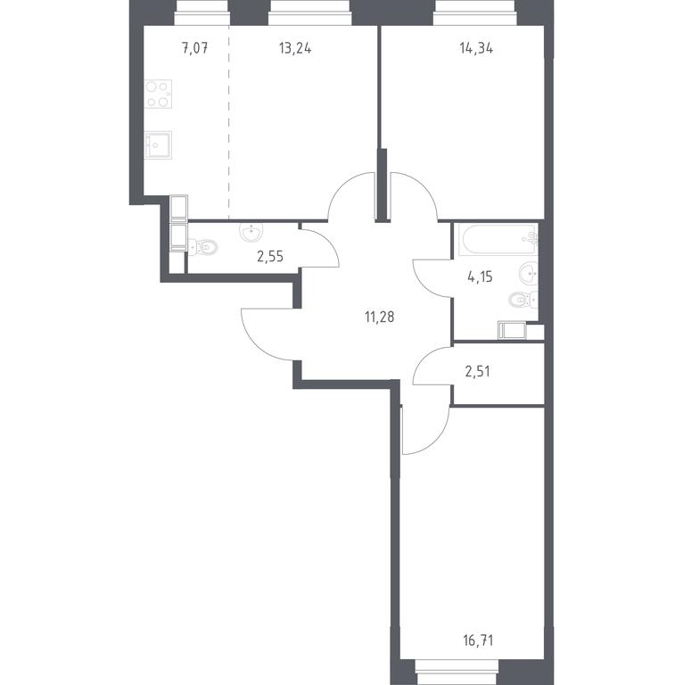 1-BD Apartment Sale, 71.85 sq. m. at Eko Bunino, prospekt Kuprina, 34к1, Sosenskoye Settlement, Moscow, Russia #1 1-BD Apartment Sale, 71.85 sq. m. at Eko Bunino, prospekt Kuprina, 34к1, Sosenskoye Settlement, Moscow, Russia #1