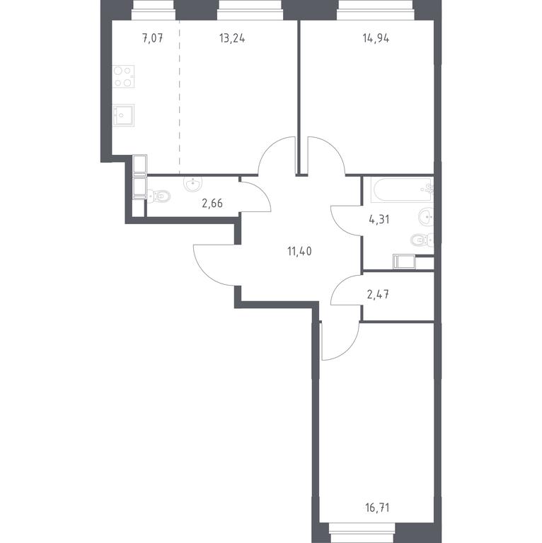 1-BD Apartment Sale, 72.8 sq. m. at Eko Bunino, prospekt Kuprina, 34к1, Sosenskoye Settlement, Moscow, Russia #1 1-BD Apartment Sale, 72.8 sq. m. at Eko Bunino, prospekt Kuprina, 34к1, Sosenskoye Settlement, Moscow, Russia #1