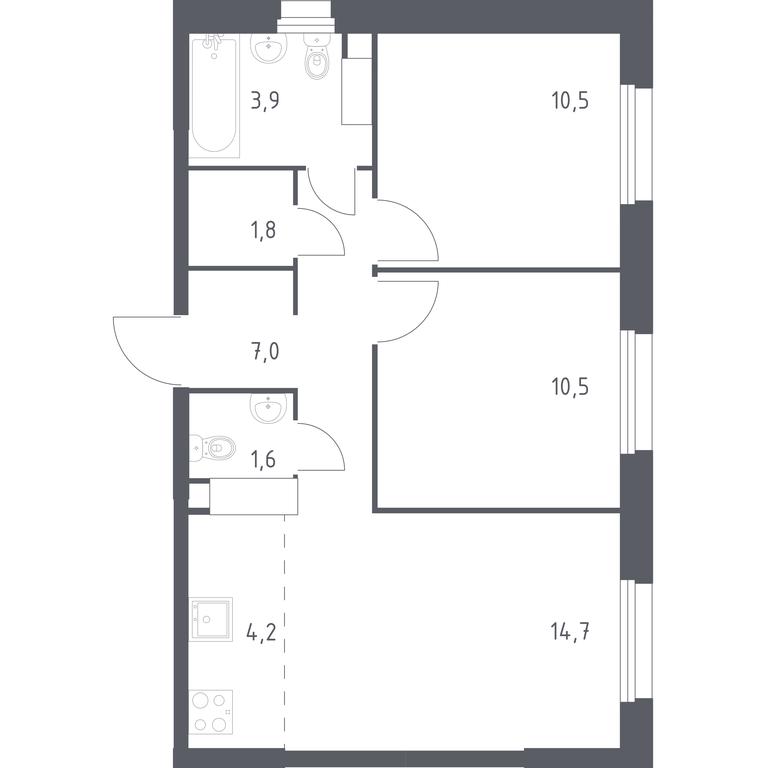 1-BD Apartment Sale, 54.2 sq. m. at Eko Bunino, prospekt Kuprina, 34к1, Sosenskoye Settlement, Moscow, Russia #1 1-BD Apartment Sale, 54.2 sq. m. at Eko Bunino, prospekt Kuprina, 34к1, Sosenskoye Settlement, Moscow, Russia #1