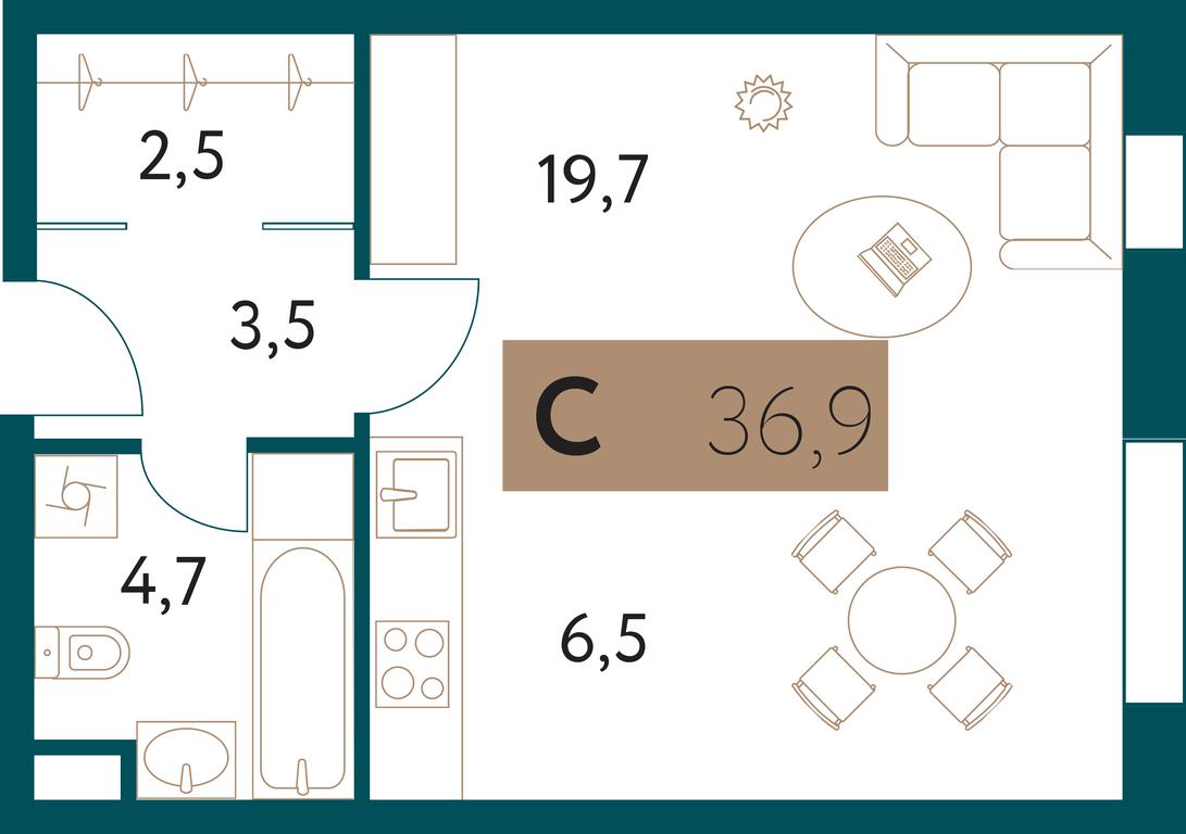 Apartment Sale, 36.9 sq. m. at Nastoiashchee, Vinnitskaya Street, 8к4, Moscow, Russia #1 Apartment Sale, 36.9 sq. m. at Nastoiashchee, Vinnitskaya Street, 8к4, Moscow, Russia #1