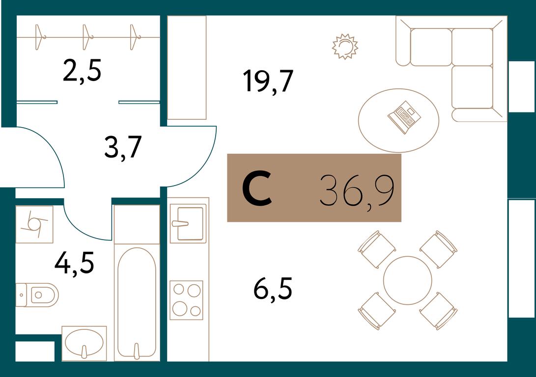 Apartment Sale, 36.9 sq. m. at Nastoiashchee, Vinnitskaya Street, 8к4, Moscow, Russia #2 Apartment Sale, 36.9 sq. m. at Nastoiashchee, Vinnitskaya Street, 8к4, Moscow, Russia #2