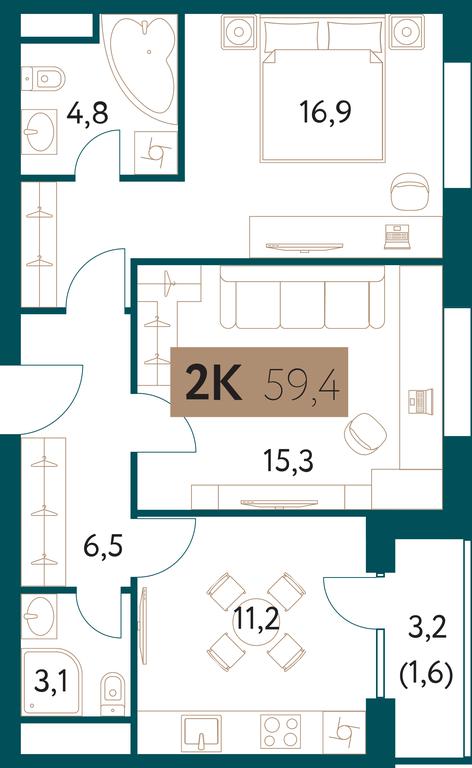 2-BD Apartment Sale, 59.5 sq. m. at Nastoiashchee, Vinnitskaya Street, 8к1, Moscow, Russia #1 2-BD Apartment Sale, 59.5 sq. m. at Nastoiashchee, Vinnitskaya Street, 8к1, Moscow, Russia #1
