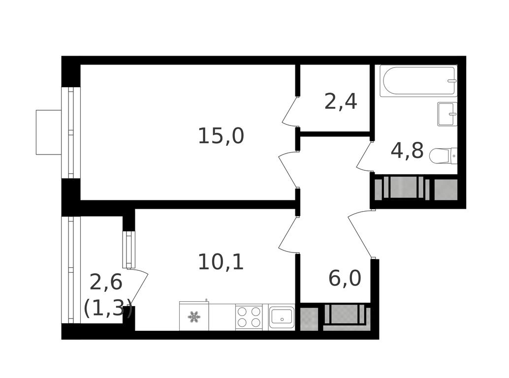 1-BD Apartment Sale, 40.5 sq. m. at Oktiabrskoe Pole, Berzarina Street, 32к1, Moscow, Russia #1 1-BD Apartment Sale, 40.5 sq. m. at Oktiabrskoe Pole, Berzarina Street, 32к1, Moscow, Russia #1