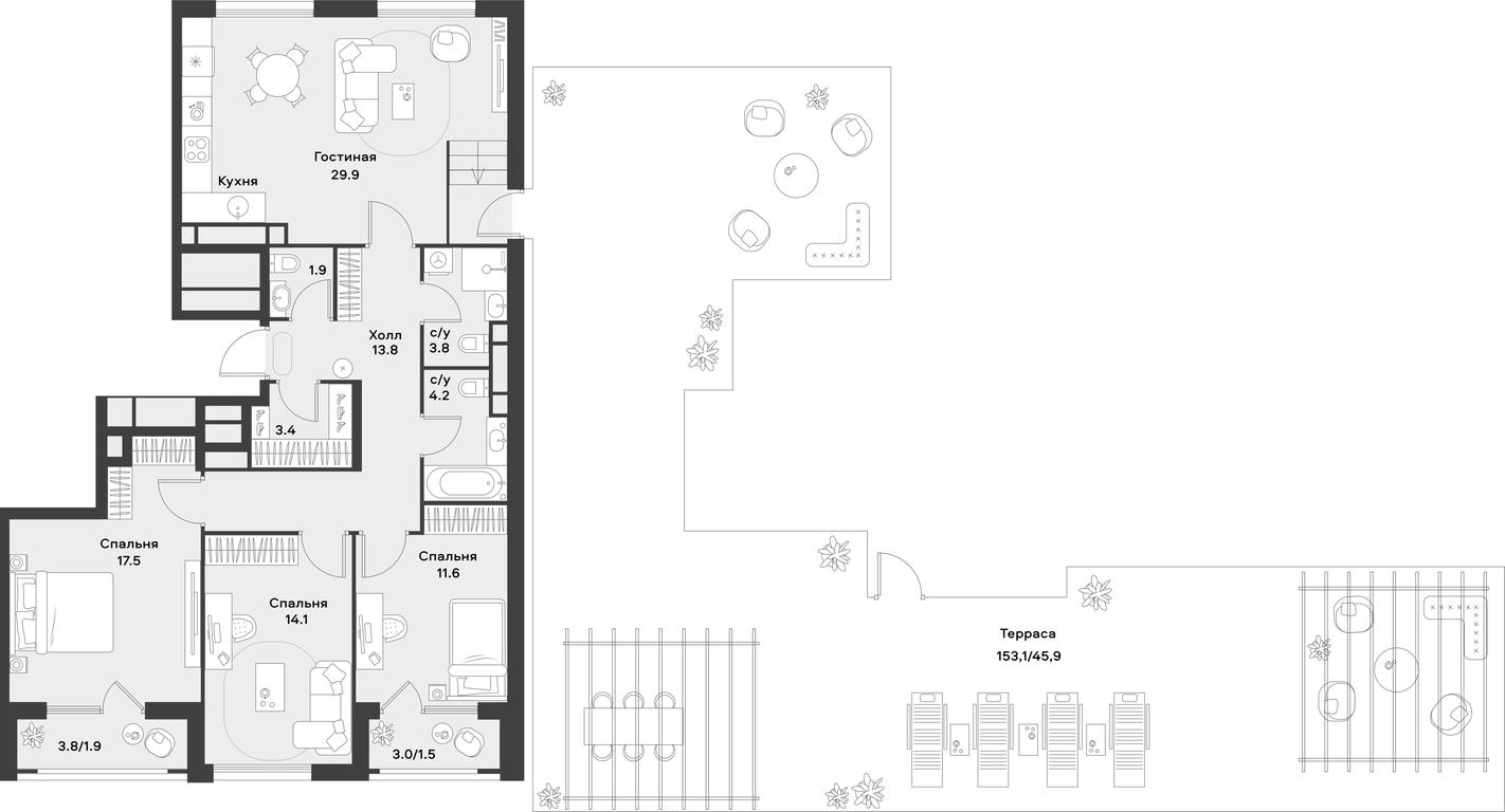 2-BD Apartment Sale, 149.5 sq. m. at Alia, Lyotnaya Street, 95Бк2, Moscow, Russia #2