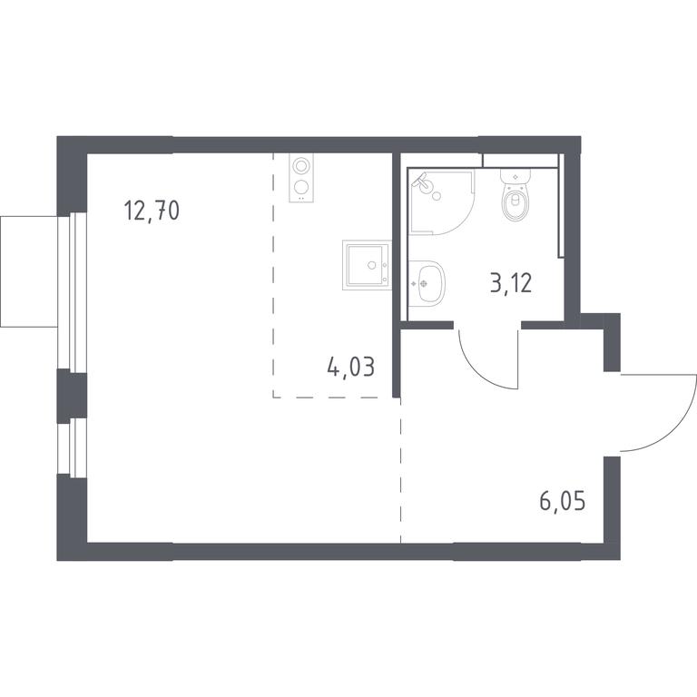 Apartment Sale, 25.9平方米 at Mytishchi Park, Silikatnaya ulitsa, 41к3, Mytischi, Moscow Region, Russia #1