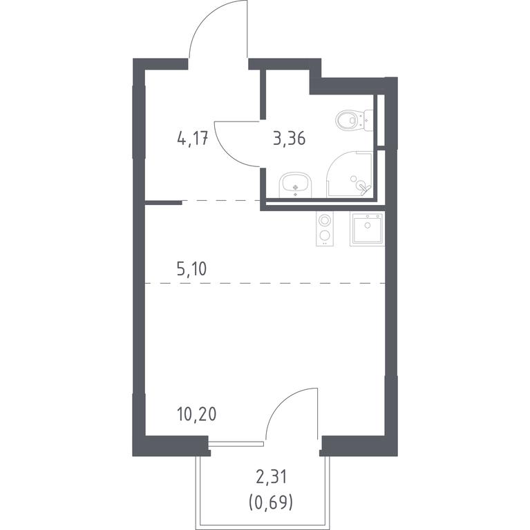 Apartment Sale, 23.52平方米 at Mytishchi Park, Silikatnaya ulitsa, 41к3, Mytischi, Moscow Region, Russia #1 Apartment Sale, 23.52平方米 at Mytishchi Park, Silikatnaya ulitsa, 41к3, Mytischi, Moscow Region, Russia #1