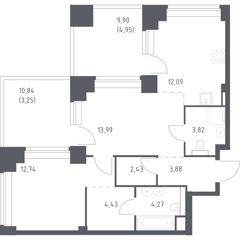 Apartment Sale, 65.85 sq. m. at Nova, Bratyev Fonchenko Street, вл21, Moscow, Russia #1 Apartment Sale, 65.85 sq. m. at Nova, Bratyev Fonchenko Street, вл21, Moscow, Russia #1