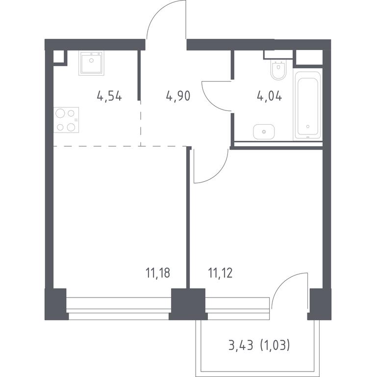 Apartment Sale, 36.81 sq. m. at Nova, Bratyev Fonchenko Street, вл21, Moscow, Russia #1