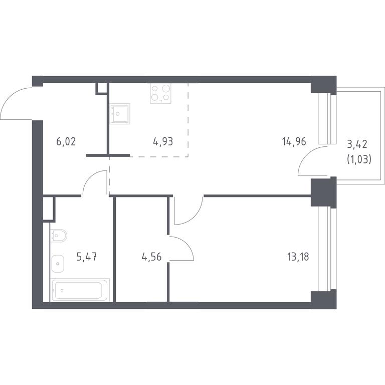 Apartment Sale, 50.15平方米 at Nova, Bratyev Fonchenko Street, вл21, Moscow, Russia #1 Apartment Sale, 50.15平方米 at Nova, Bratyev Fonchenko Street, вл21, Moscow, Russia #1