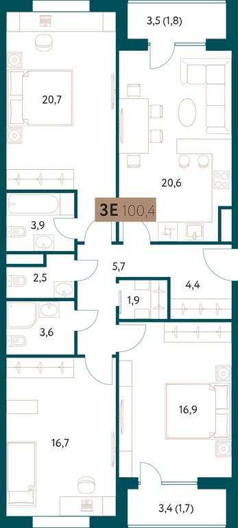 3-BD Apartment Sale, 100.5 sq. m. at Nastoiashchee, Vinnitskaya Street, 8к1, Moscow, Russia #1 3-BD Apartment Sale, 100.5 sq. m. at Nastoiashchee, Vinnitskaya Street, 8к1, Moscow, Russia #1