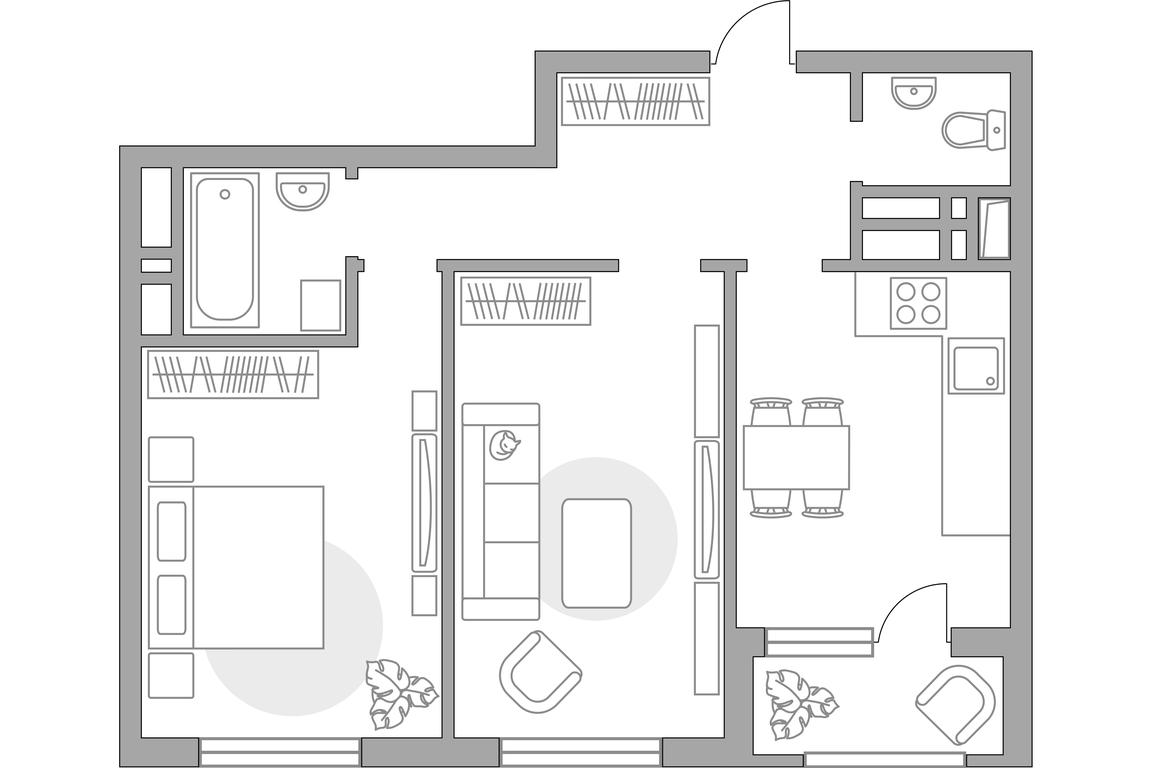 1-BD Apartment Sale, 53.4 sq. m. at Innovatsiya, bulvar Eynshteyna, 1, Urban-Type Settlement of Novoivanovskoe, Odintsovskiy City District, Moscow Region, Russia #1
