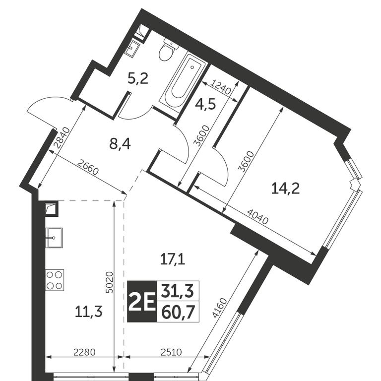 2-BD Apartment Sale, 60.7 sq. m. at Arkhitektor, Akademika Volgina Street, 2Д, Moscow, Russia #1 2-BD Apartment Sale, 60.7 sq. m. at Arkhitektor, Akademika Volgina Street, 2Д, Moscow, Russia #1