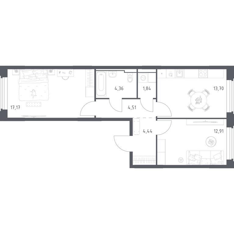 1-BD Apartment Sale, 58.93平方米 at Kosmicheskiy kvartal, M.K. Tikhonravova Street, Yubileyniy Microdistrict, Korolyov, Moscow Region, Russia #2 1-BD Apartment Sale, 58.93平方米 at Kosmicheskiy kvartal, M.K. Tikhonravova Street, Yubileyniy Microdistrict, Korolyov, Moscow Region, Russia #2