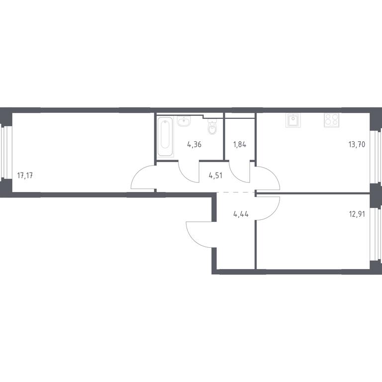 1-BD Apartment Sale, 58.93平方米 at Kosmicheskiy kvartal, M.K. Tikhonravova Street, Yubileyniy Microdistrict, Korolyov, Moscow Region, Russia #1 1-BD Apartment Sale, 58.93平方米 at Kosmicheskiy kvartal, M.K. Tikhonravova Street, Yubileyniy Microdistrict, Korolyov, Moscow Region, Russia #1