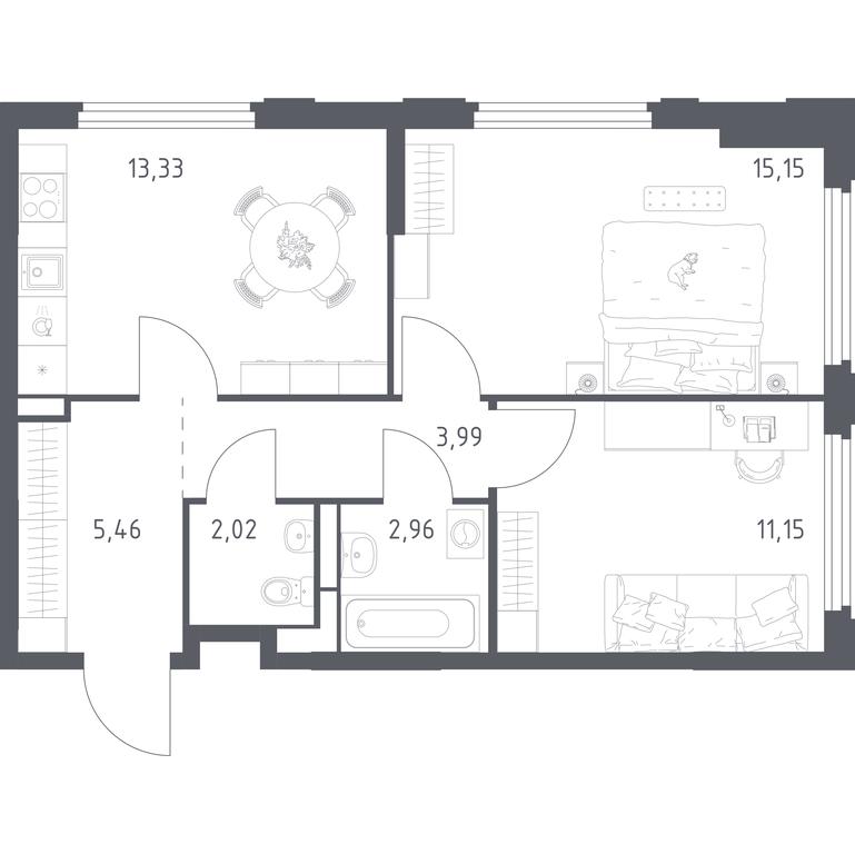 1-BD Apartment Sale, 54.06平方米 at Kosmicheskiy kvartal, M.K. Tikhonravova Street, Yubileyniy Microdistrict, Korolyov, Moscow Region, Russia #2 1-BD Apartment Sale, 54.06平方米 at Kosmicheskiy kvartal, M.K. Tikhonravova Street, Yubileyniy Microdistrict, Korolyov, Moscow Region, Russia #2