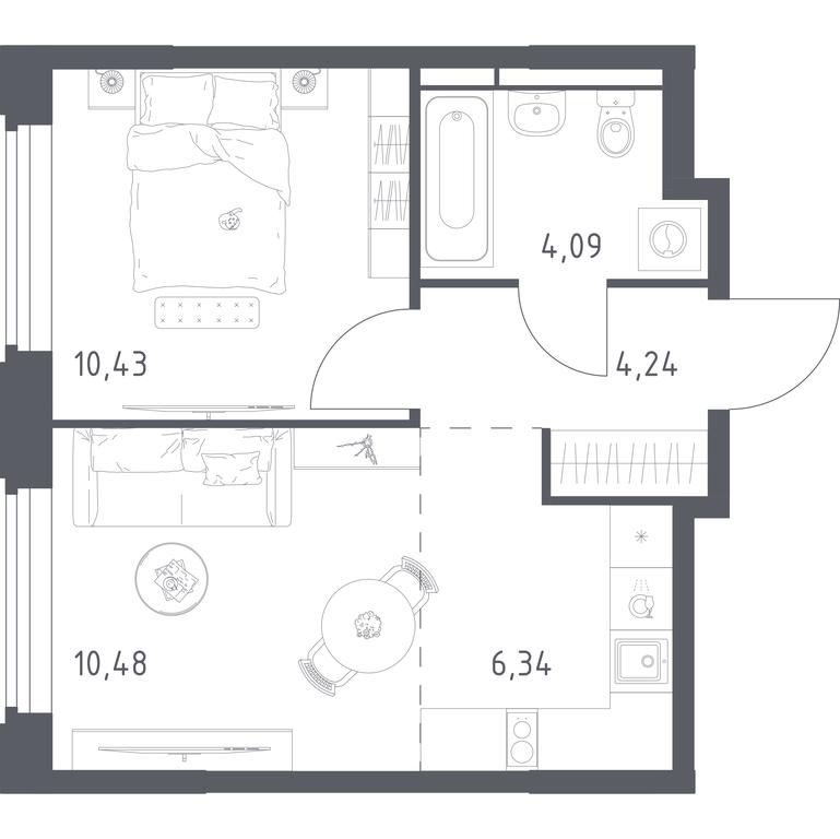 Apartment Sale, 35.58 sq. m. at Kosmicheskiy kvartal, M.K. Tikhonravova Street, Yubileyniy Microdistrict, Korolyov, Moscow Region, Russia #2 Apartment Sale, 35.58 sq. m. at Kosmicheskiy kvartal, M.K. Tikhonravova Street, Yubileyniy Microdistrict, Korolyov, Moscow Region, Russia #2