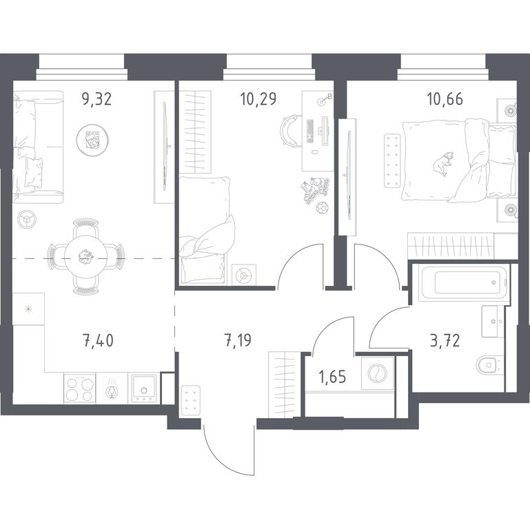 1-BD Apartment Sale, 50.23 sq. m. at Kvartal Strogino, zhiloy kompleks Kvartal Strogino, Krasnogorsk, Moscow Region, Russia #2 1-BD Apartment Sale, 50.23 sq. m. at Kvartal Strogino, zhiloy kompleks Kvartal Strogino, Krasnogorsk, Moscow Region, Russia #2