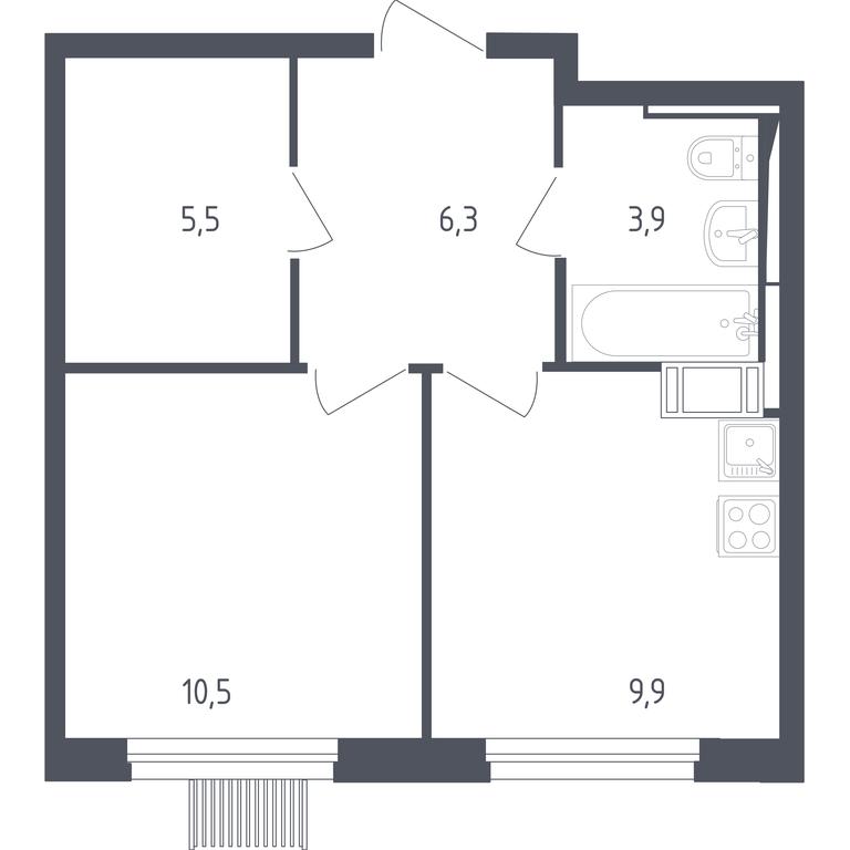 Apartment Sale, 35.5 sq. m. at Mytishchi Park, Silikatnaya ulitsa, 41к3, Mytischi, Moscow Region, Russia #1